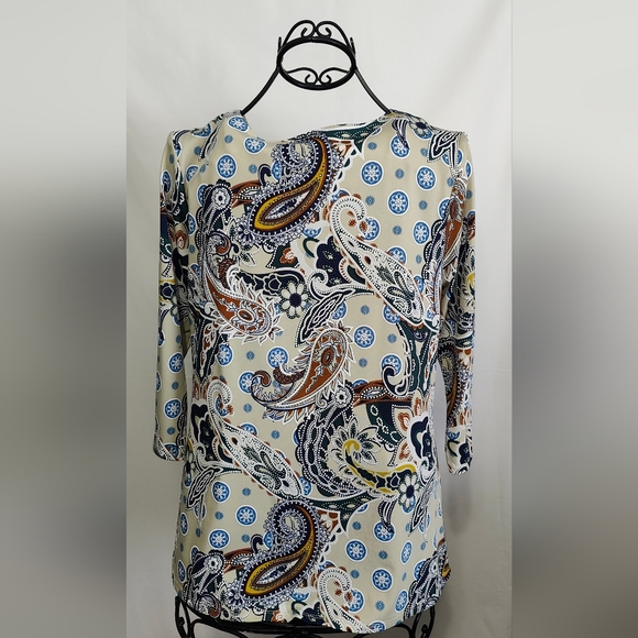 Blue Mood Bohemian Paisley Blouse -  Size Medium - Picture 2 of 5